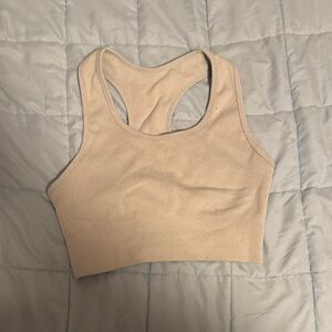 Seamless Tan Racerback Sports Bra